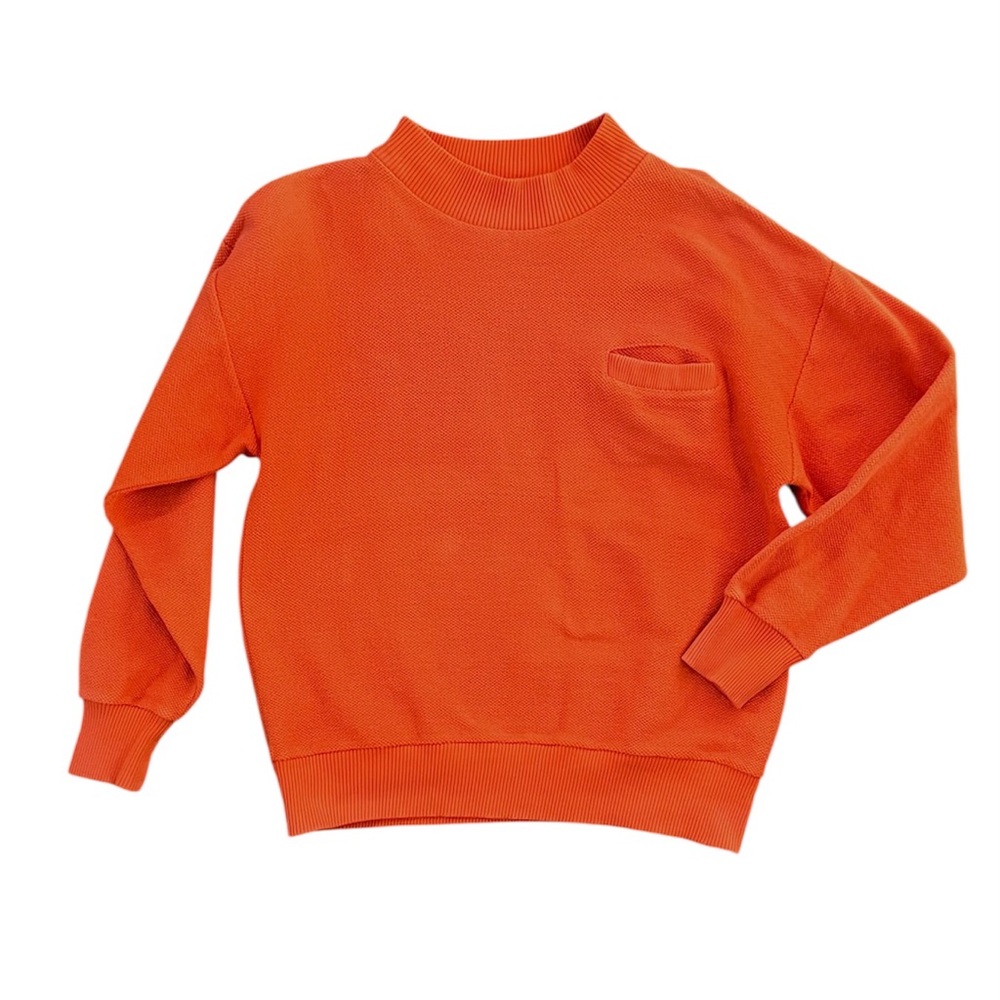 Vintage Jos A Bank Pebble Cloth Mock Neck Oversized 100% Cotton Sweater size M